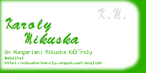 karoly mikuska business card